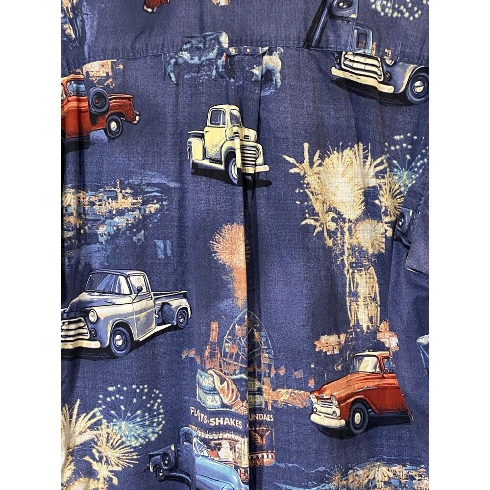 Bit & Bridle Vintage Classic Pick Up Trucks Print Button Up Shirt Mens Size L - Picture 4 of 12